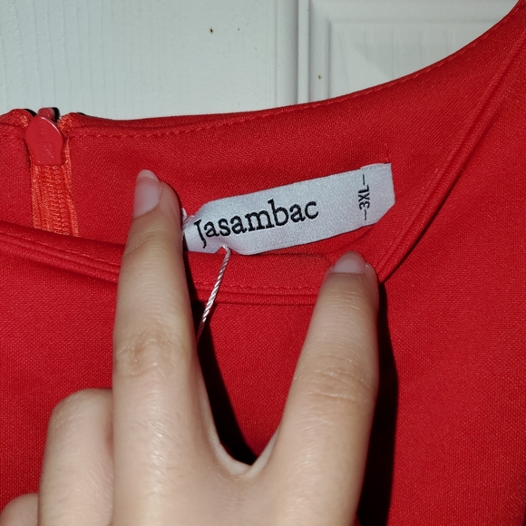 *SOLD* NWT Jasambac Red Bodycon Pencil Dress with Pockets - Picture 7 of 16